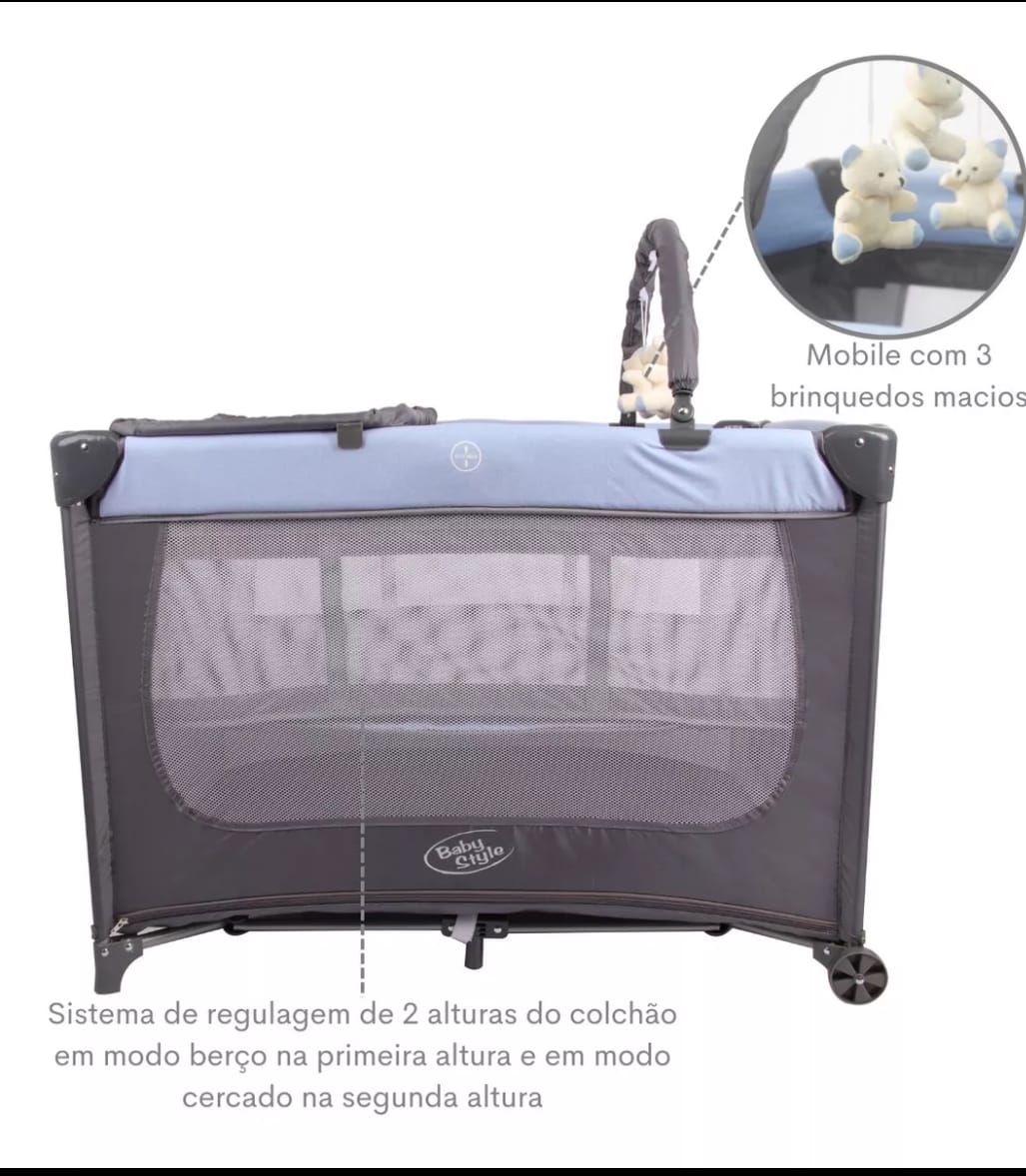 Alugar BERÇO COMPACTO  JOLY  AZUL +  colchão de cortesia em Brusque